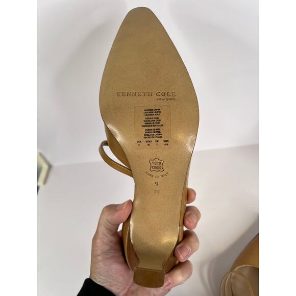 Kenneth Cole Leather Heels Size 9 Style: Wall Street LE - Camel - Italy - Picture 14 of 16
